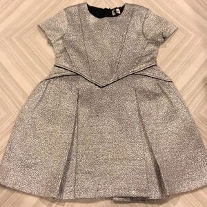 No Sugar Added Girls Silver Pleated Dress